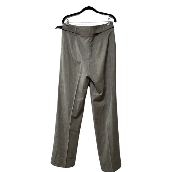 ST JOHN High Waist Belted Tailored Workwear Academia Gray Trousers Sz 8 - Picture 2 of 7